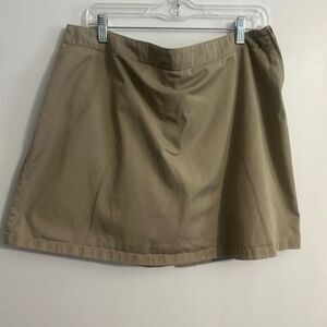 Land's End Khaki side zip skort, size 18